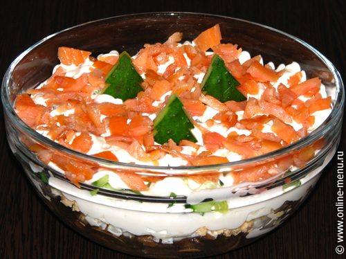 Рецепт салат с лососем